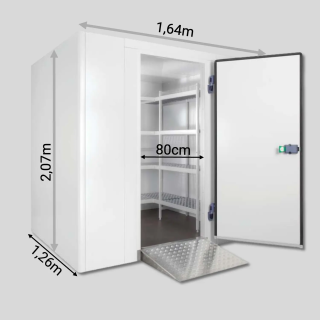 Chambre froide positive 1,26 x 1,64 x 2,07m - Panneaux 70mm - Sol renforcé
