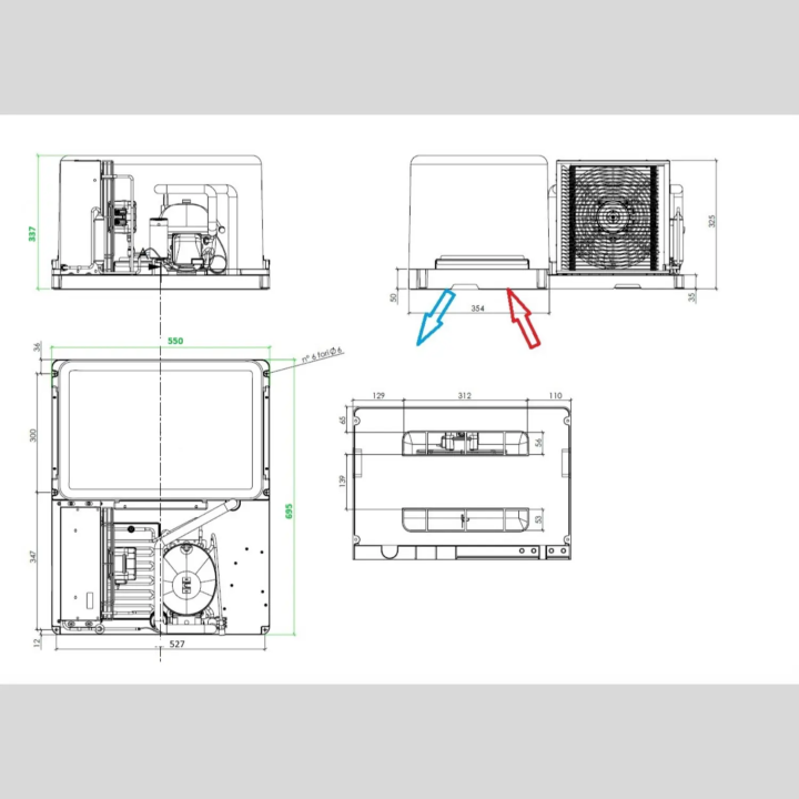 Monobloc de chambre froide négative 1400 L (1,4 m³) - Mono 230V - R290 2