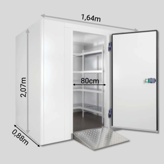 Chambre froide positive 0,88 x 1,64 x 2,07m - Panneaux 70mm - Sol renforcé