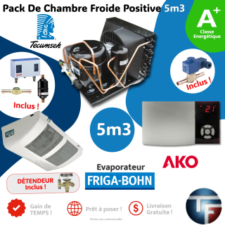Pack Chambre Froide 5m³ 0/+5°C | Groupe Tecumseh & Friga-Bohn
