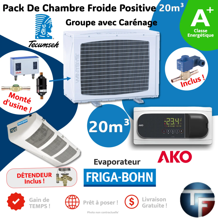 Pack Chambre Froide 20m³ Silencieux | Tecumseh Wintsys & Friga-Bohn